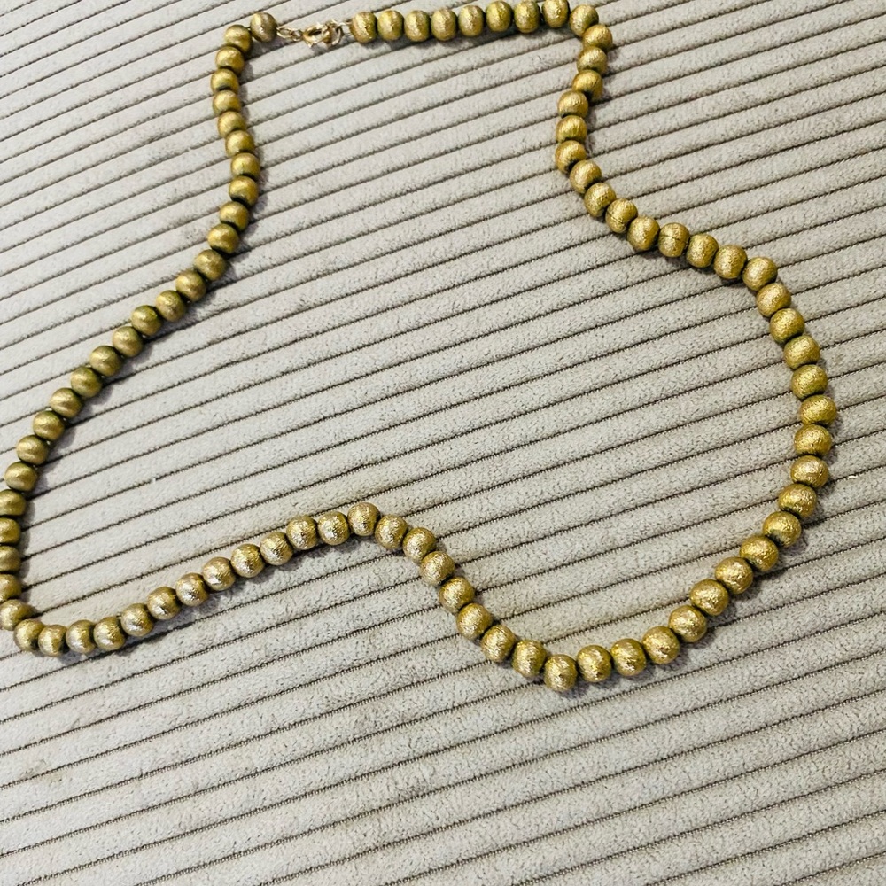 Napier 1/20 12KT GF RARE Vintage Brushed Bead Necklace